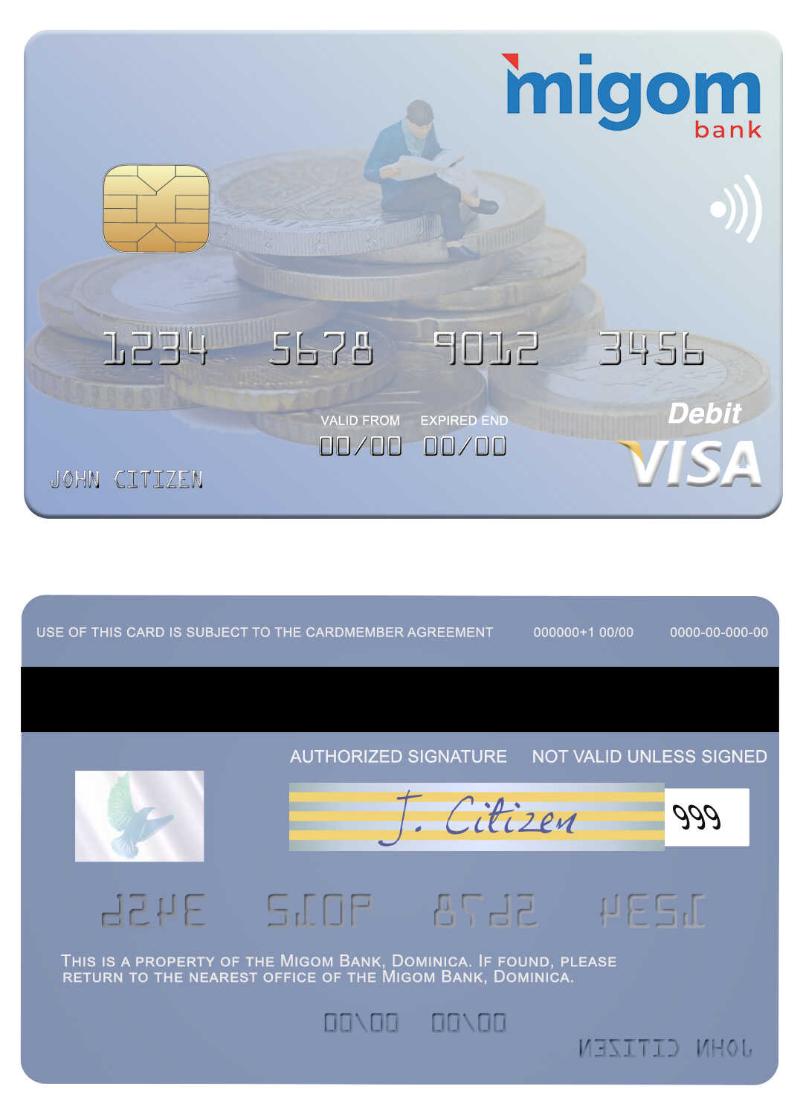 Dominica Migom Bank visa debit card